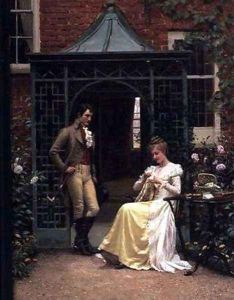 On the Threshold by Edmund Blair Blair Leighton
