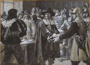 Cromwell dissolving the Long Parliament