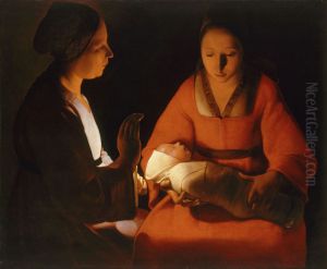 The New Born Child, late 1640s by Georges de La Tour