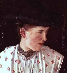 Head of a Peasant Girl, c.1880 by Wilhelm Leibl
