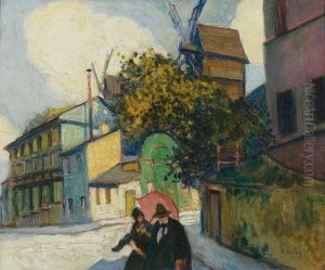 Promenade A Montmartre, Le Moulin De La Galette by Pierre De Belay