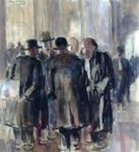 Avocats Et Clients Au Palais De Justice De Paris by Pierre De Belay