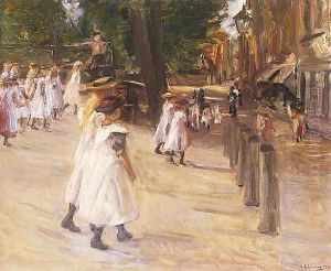 On the Way to School in Edam 1904 by Max Liebermann