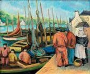 Audierne, 1931
 Huile Sur Toile, Signee Et Datee <1931> En Bas A Droite, Situee Et Datee Au Verso by Pierre De Belay