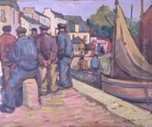 Marins En Conversation Sur Les Quais A Concarneau