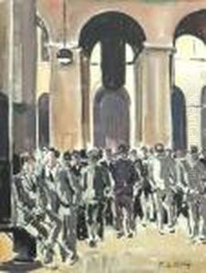 La Bourse Paris 1936 by Pierre De Belay
