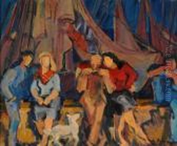 Marins Et Filles A Douarnenez, Circa 1935 - view 1
