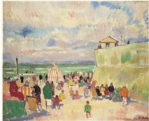 Scene De Plage by Pierre De Belay