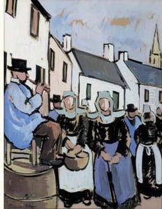 Sonneur Dans Un Village Breton by Pierre De Belay