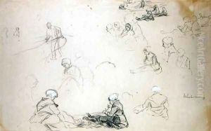 A study of net repairers by Max Liebermann