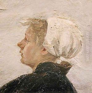 Detail from Repairing the Nets, 1889 by Max Liebermann