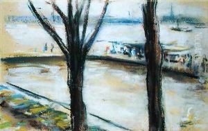 Landing-stage at the Uhlenhorster Fahrhaus in Autumn, 1909 by Max Liebermann
