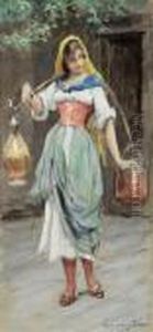 Venezianische Wassertragerin by Eugene de Blaas