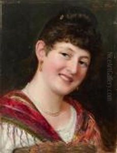 Portrait Einer Lachenden Dame