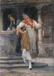 Meeting In The Square by Eugene de Blaas