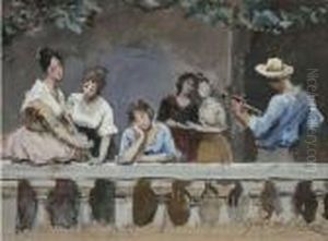 Concertino In Balcone by Eugene de Blaas