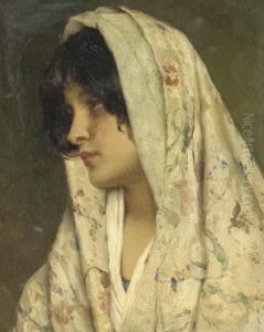 A Young Beauty With A Flowered Shawl
