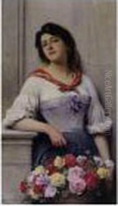 Venetian Flower Seller by Eugene de Blaas