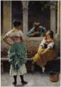 Flirtation by Eugene de Blaas