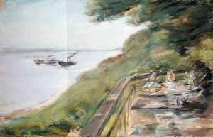 Terrace of the Jacob Restaurant in Nienstedten, 1902 by Max Liebermann