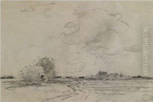 A Landscape Near Den Bommel by Theophile Emile Achille De Bock