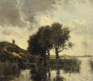 A Quiet Afternoon On The Lake by Theophile Emile Achille De Bock
