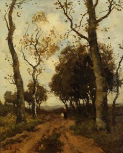 Herbstlandschaft - Frau Mit Ziege