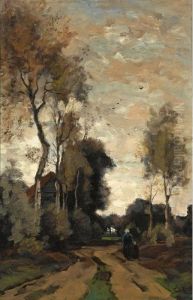 Figures On A Path In A Wooded Landscape Figures On A Path In A Wooded Landscape