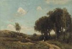 Crossing The Heath by Theophile Emile Achille De Bock