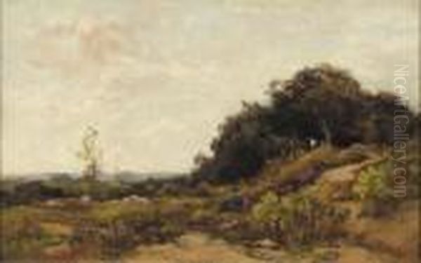 A Shepherd And Flock In The Dunes - view 1