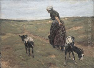 Woman with Goats in the Dunes by Max Liebermann