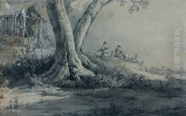Paysage Avec Un Troupeau Et Son Vacher - view 1