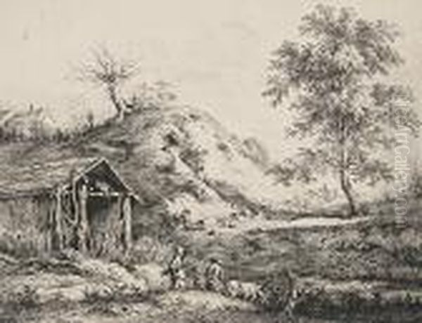 Patre Et Taureau - La Cabane Couverte En Chaume - view 1