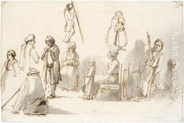 Studies Of Piedmontese Women, Children And Men - view 1