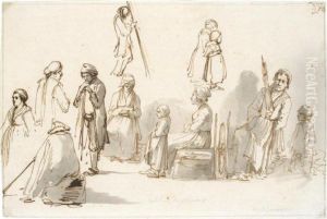 Studies Of Piedmontese Women, Children And Men by Jean-Jacques De Boissieu