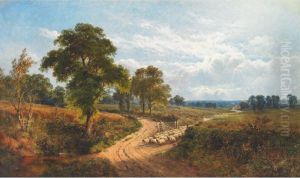 Herding The Sheep To Pasture by Alfred de Breanski