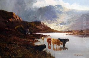 Cattle Watering by Alfred de Breanski