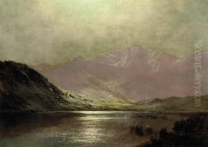 Moonlight, Llyn Swernon, Dolgelly by Alfred de Breanski
