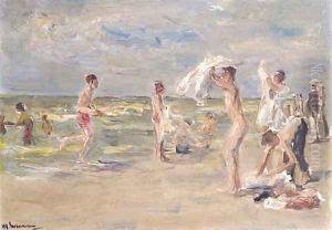 Badende by Max Liebermann