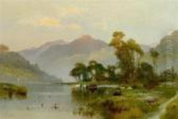 Seaside With Sailing Boats And Cows - view 1