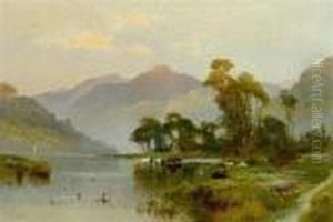 Seaside With Sailing Boats And Cows