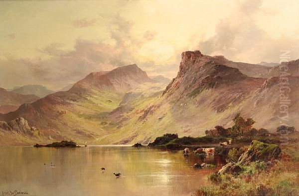 Highland Loch With Cattle - view 1