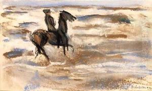 A rider on the beach by Max Liebermann