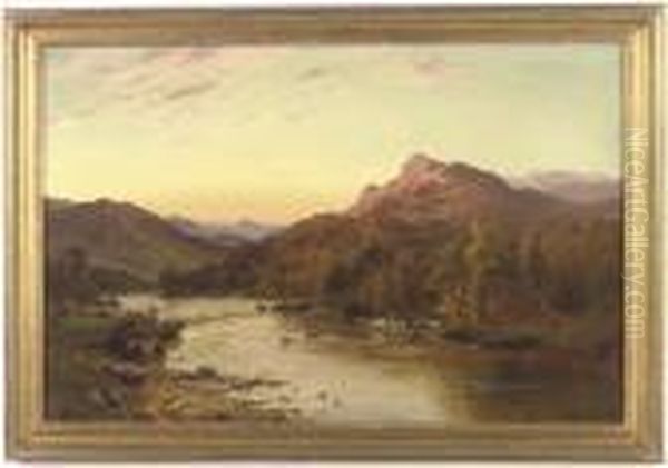 An Angler In A Mountainous River Landscape - view 1