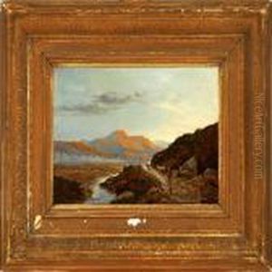 Sunset In The Lleder Valey North Wales by Alfred de Breanski