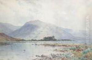 View Of A Loch With A Castle On Apromontory