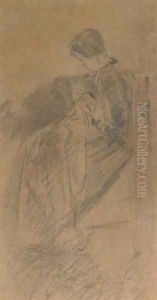 Die Naherin by Max Liebermann