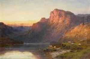 A Sutherlandshire Lake At Sunset; Loch Shin, Sutherlandshire A Sutherlandshire Lake At Sunset; Loch Shin, Sutherlandshire