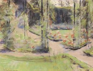 Die Rosenlaube im Wannseegarten by Max Liebermann