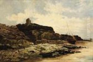 Heysham Abbey, Morecambe Bay by Alfred de Breanski